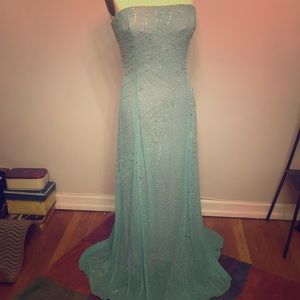 Tiffany Ice Blue Beaded Gown